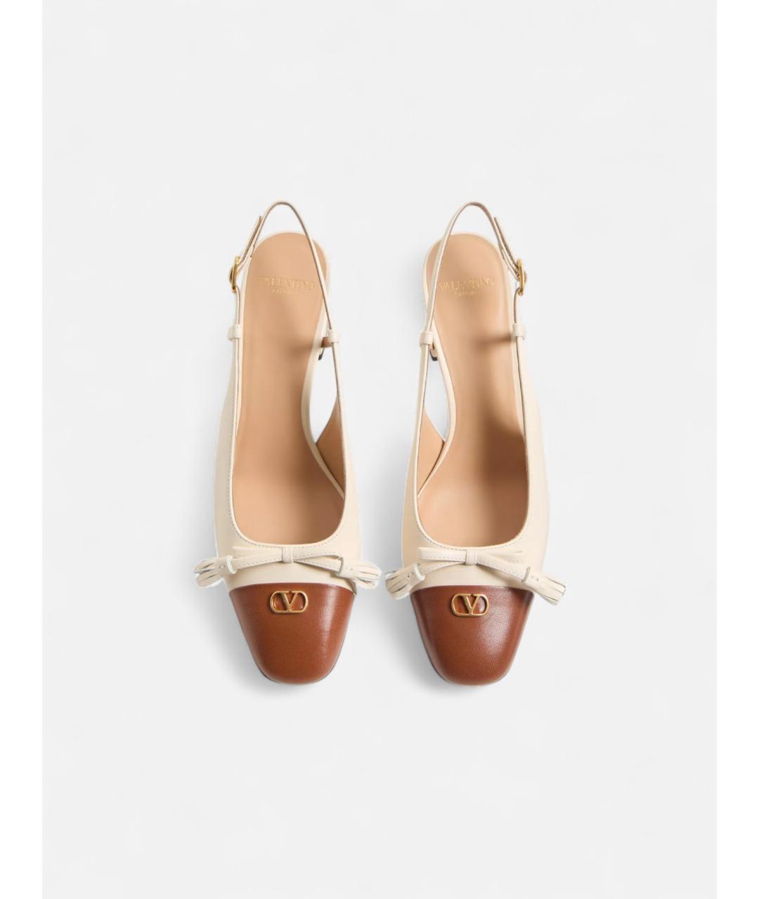 VALENTINO Бежевые кожаные туфли, фото 3