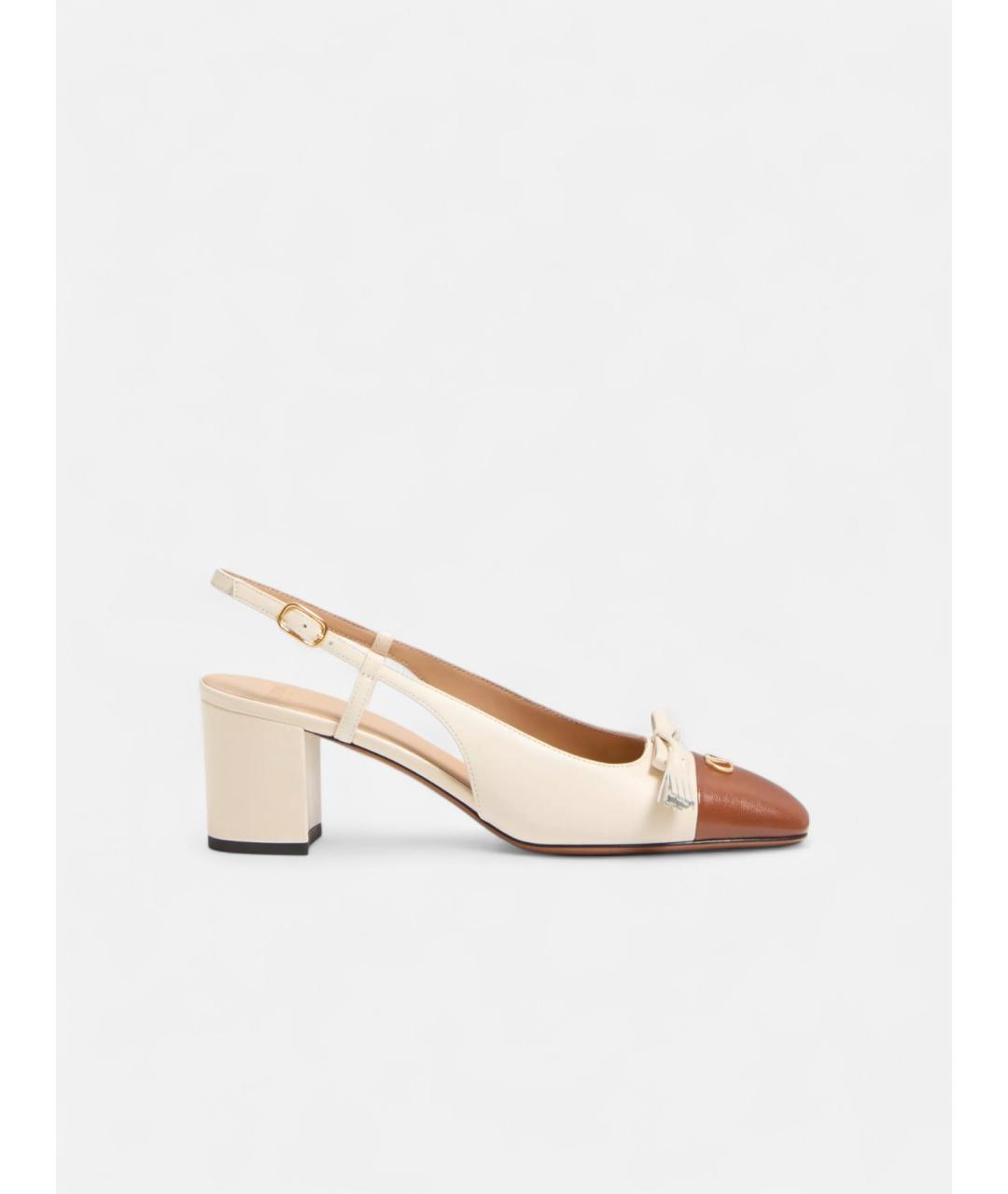 VALENTINO Бежевые кожаные туфли, фото 4