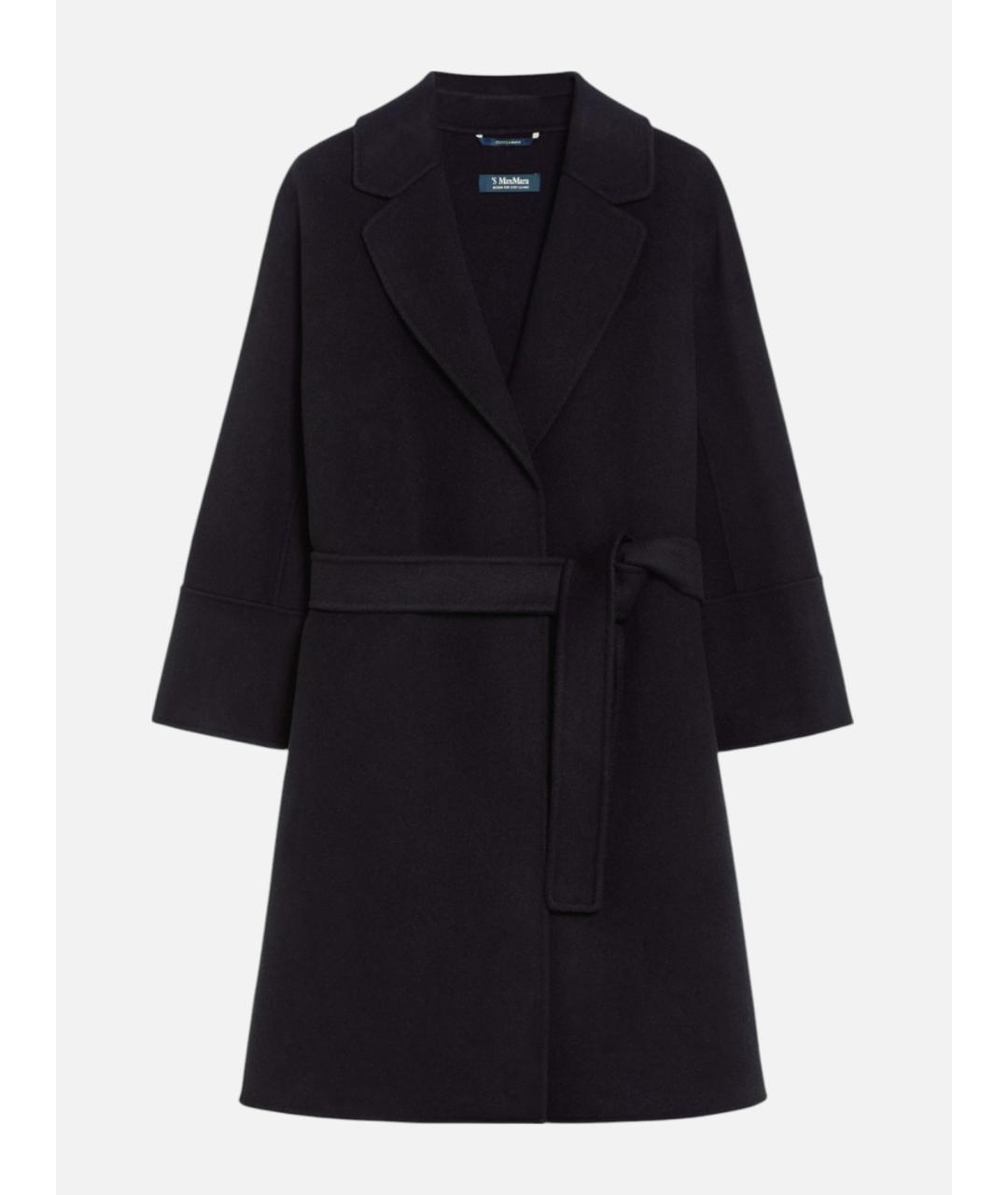 'S MAX MARA Черное шерстяное пальто, фото 6