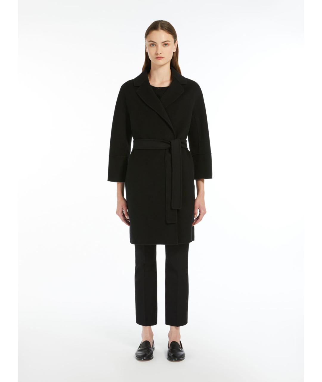 'S MAX MARA Черное шерстяное пальто, фото 5