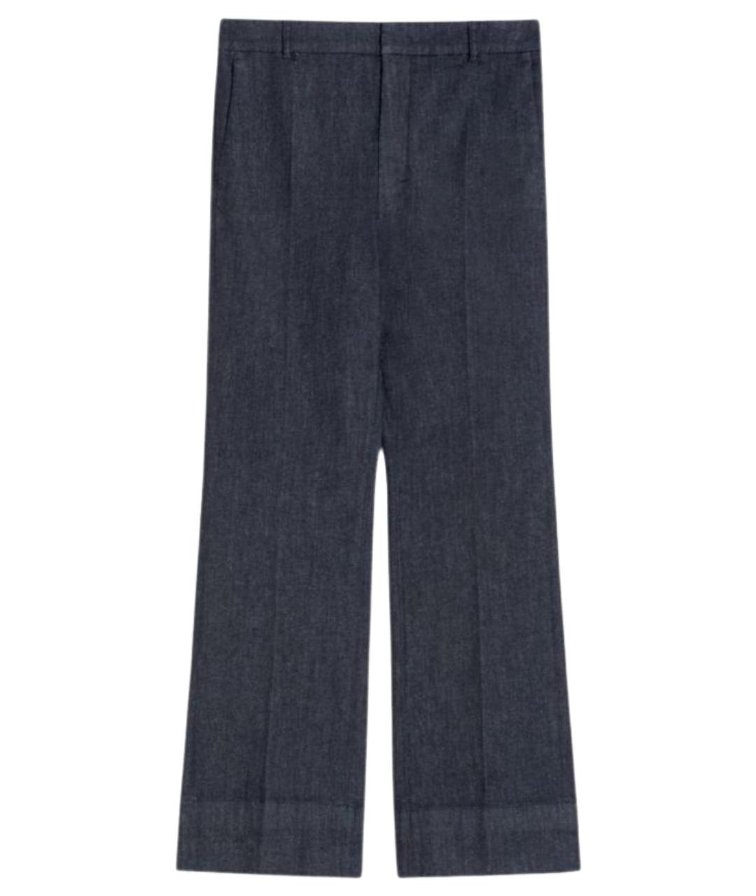 'S MAX MARA Темно-синие хлопковые прямые брюки, фото 1