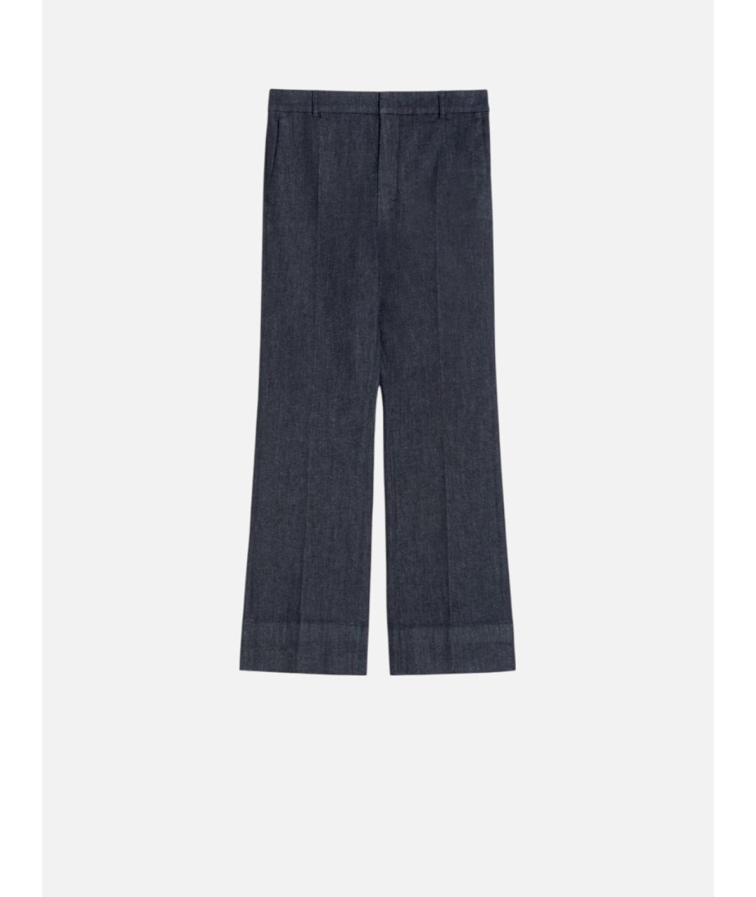 'S MAX MARA Темно-синие хлопковые прямые брюки, фото 5