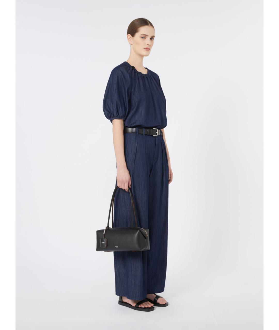 'S MAX MARA Синяя хлопковая блузы, фото 2