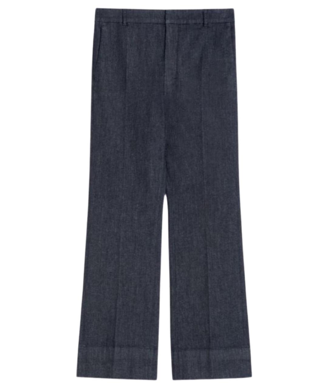 'S MAX MARA Синие хлопковые прямые брюки, фото 1