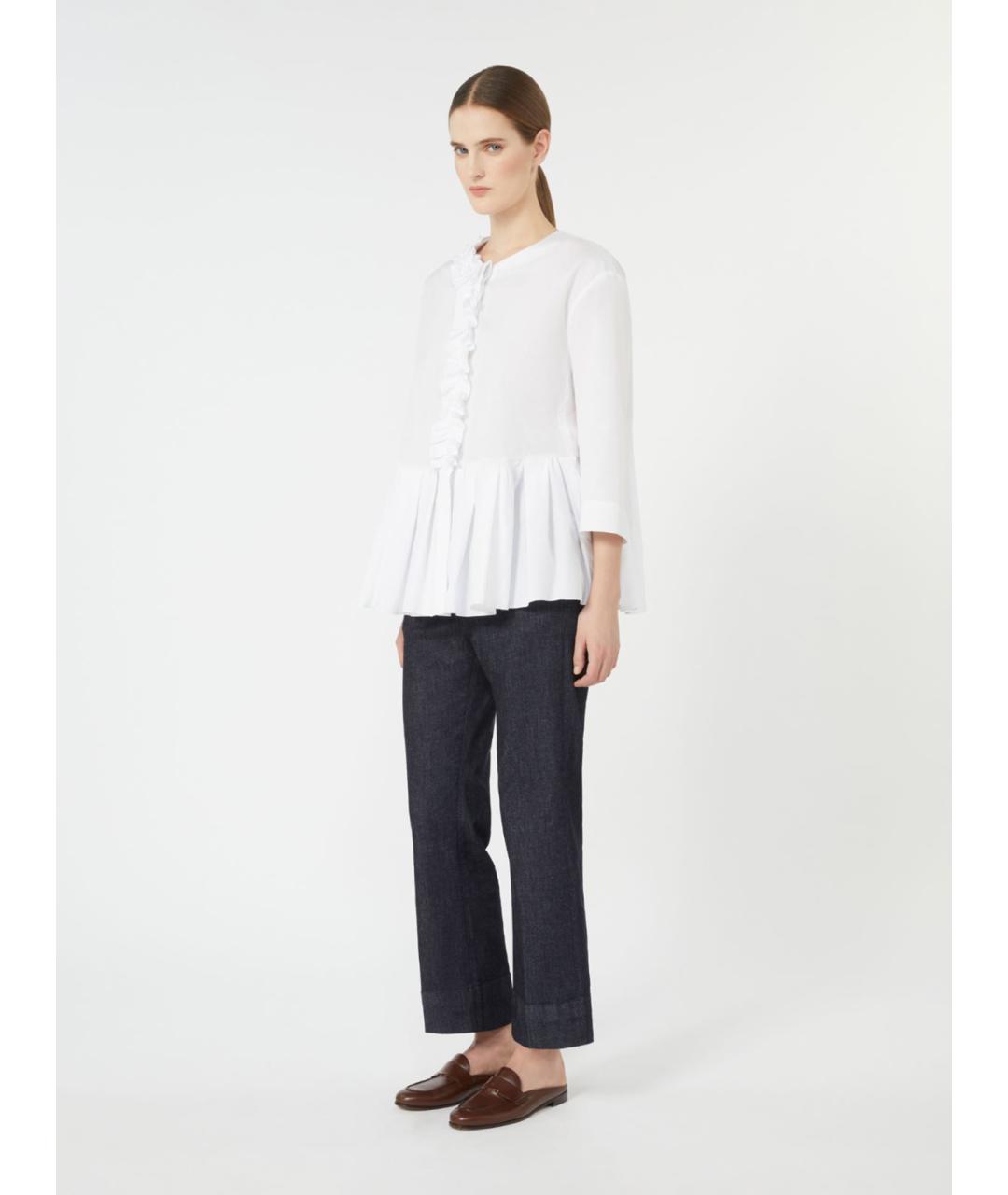 'S MAX MARA Черные хлопковые прямые брюки, фото 2