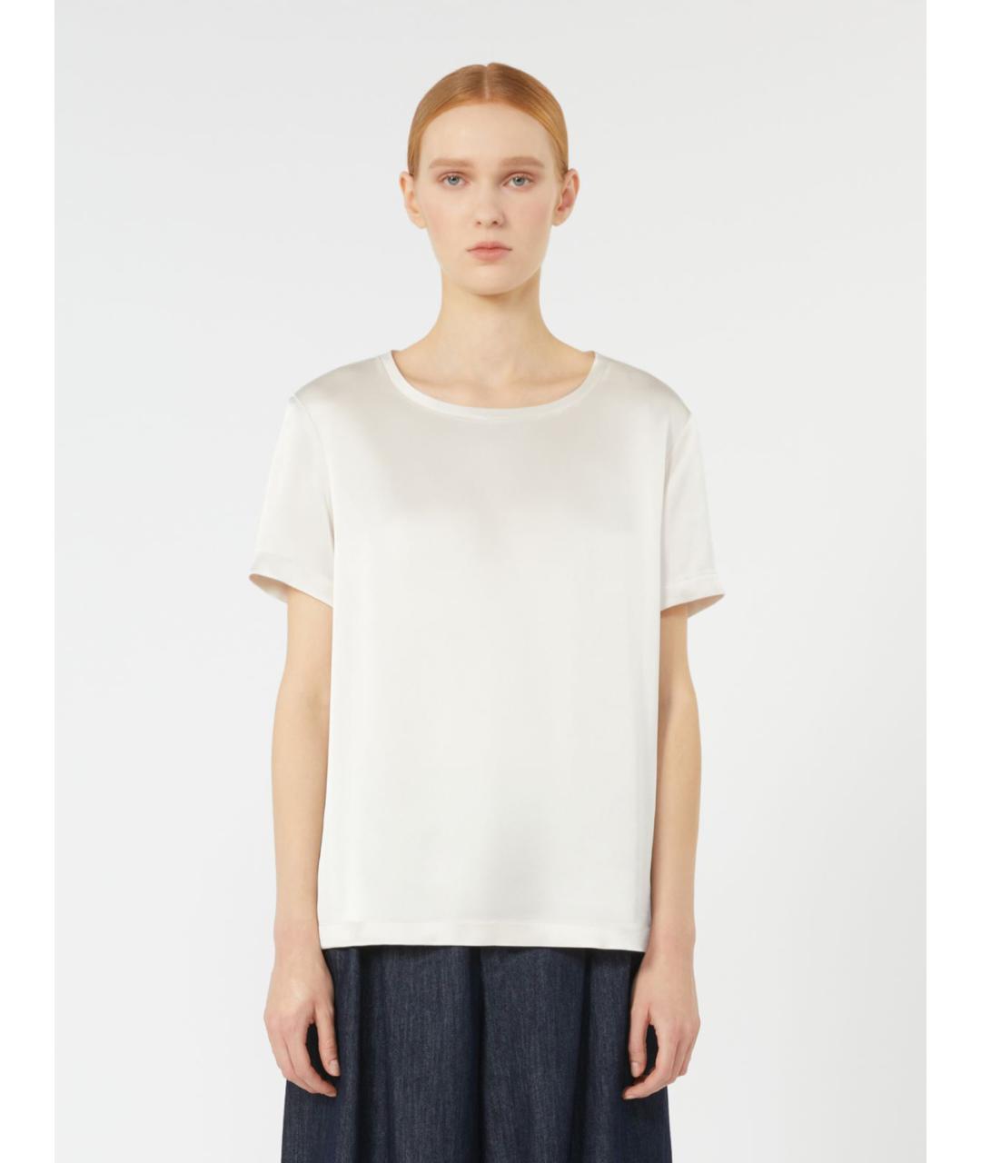 'S MAX MARA Белая футболка, фото 4