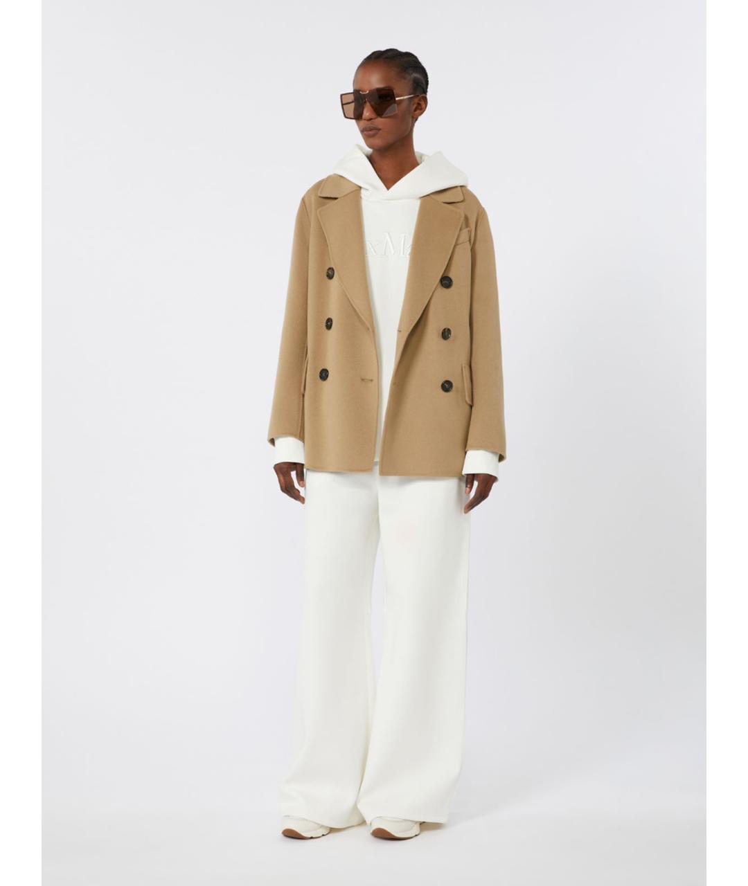 'S MAX MARA Белые хлопковые брюки широкие, фото 2