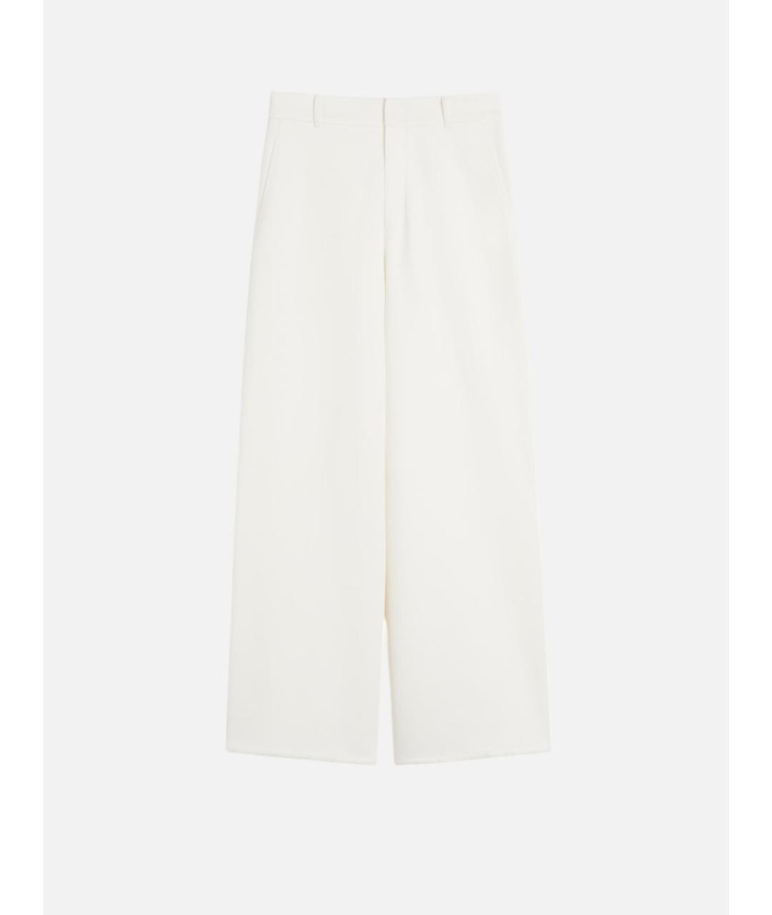 'S MAX MARA Белые хлопковые брюки широкие, фото 5