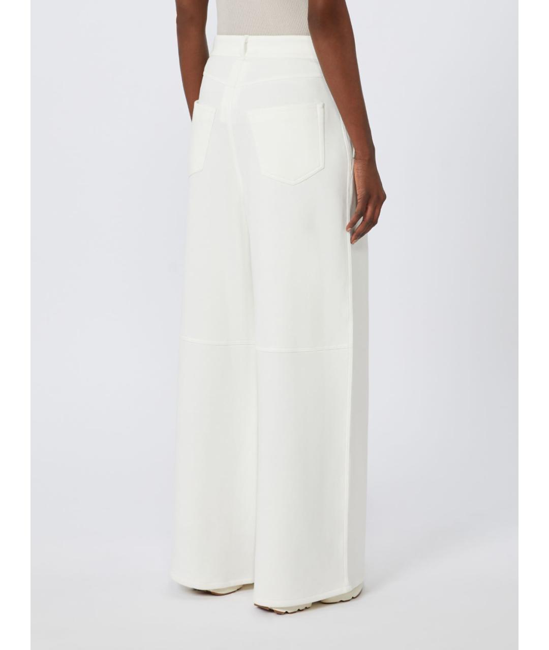 'S MAX MARA Белые хлопковые брюки широкие, фото 3