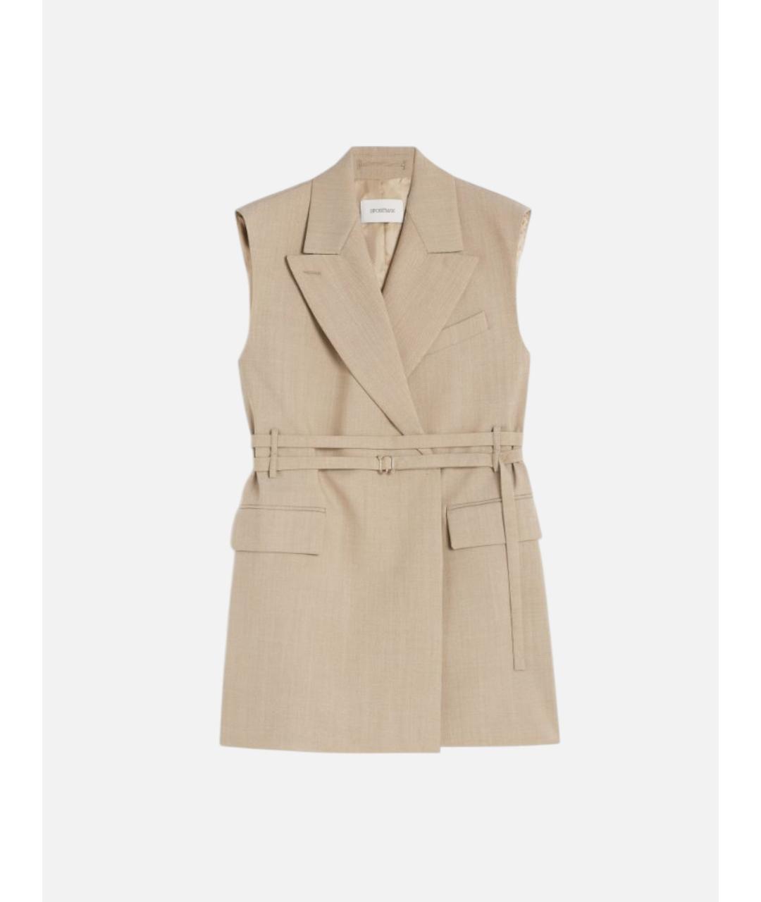 SPORTMAX Бежевый шерстяной жилет, фото 6
