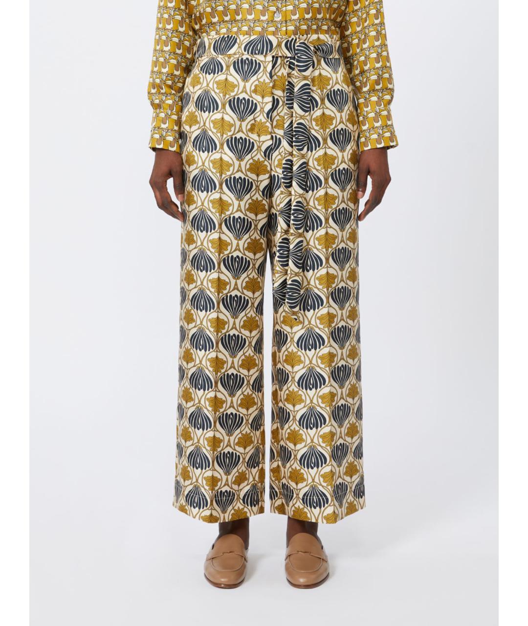 'S MAX MARA Мульти шелковые прямые брюки, фото 5