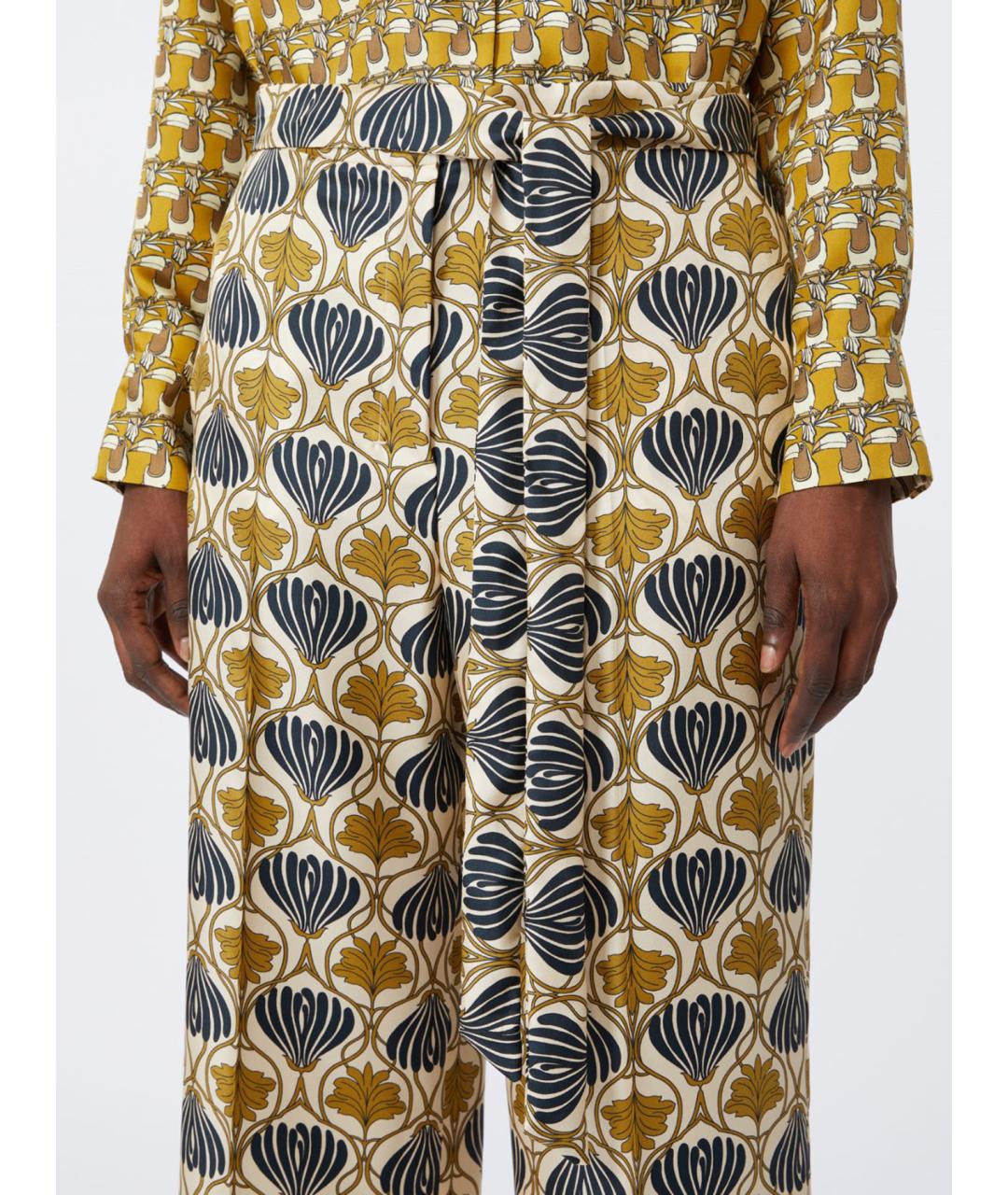 'S MAX MARA Мульти шелковые прямые брюки, фото 3