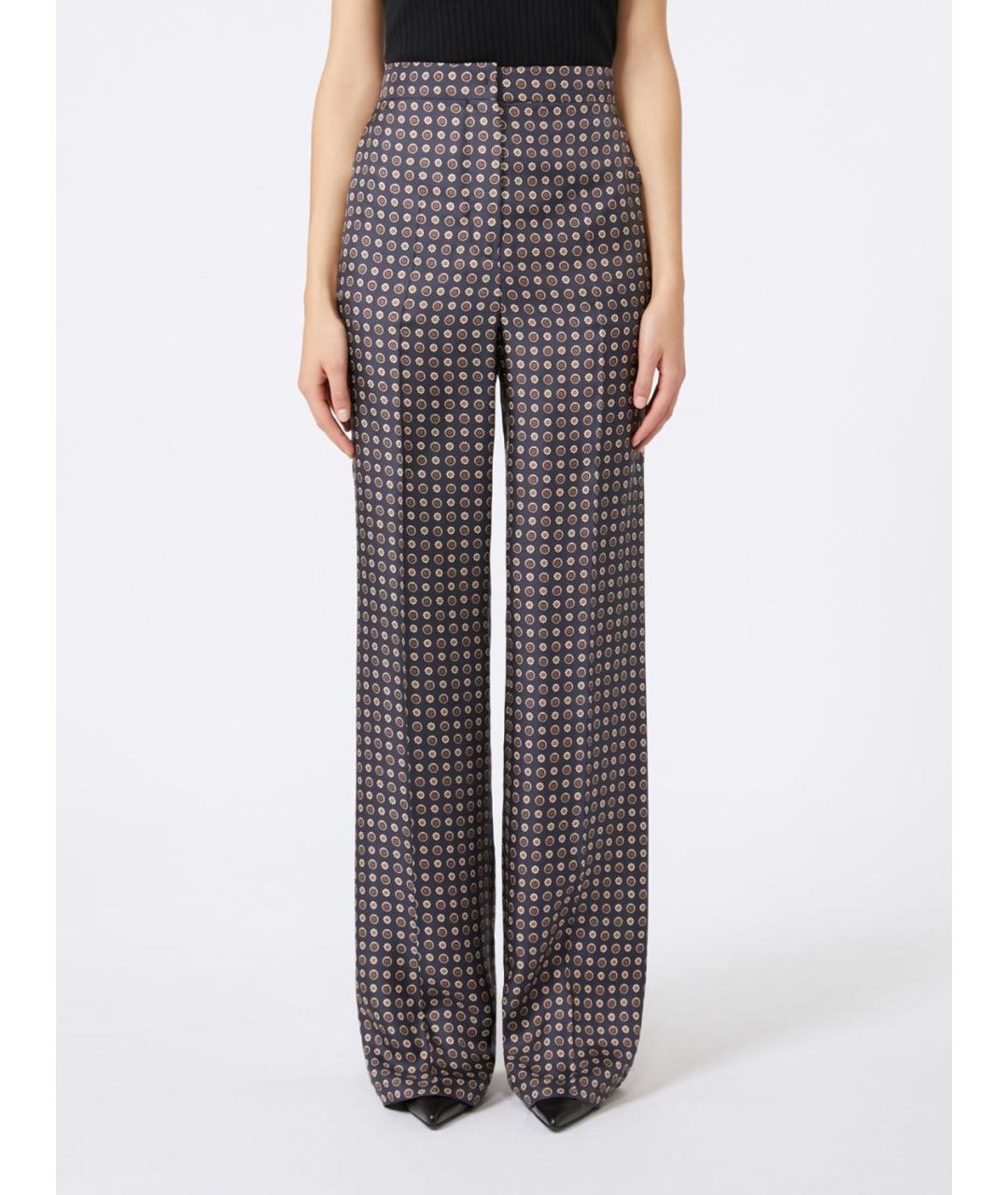 MAX MARA STUDIO Мульти шелковые прямые брюки, фото 4