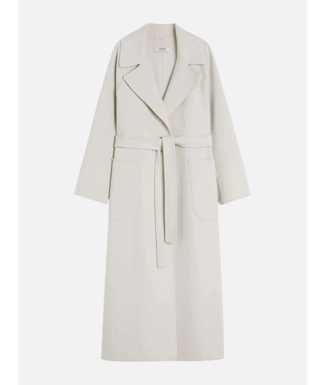 'S MAX MARA Белое шерстяное пальто, фото 5