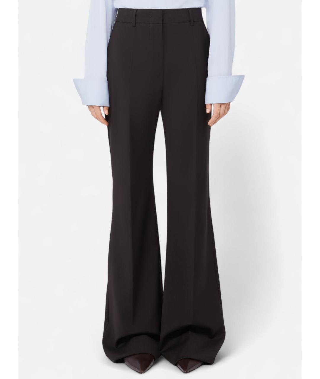 SPORTMAX Коричневые шерстяные прямые брюки, фото 5