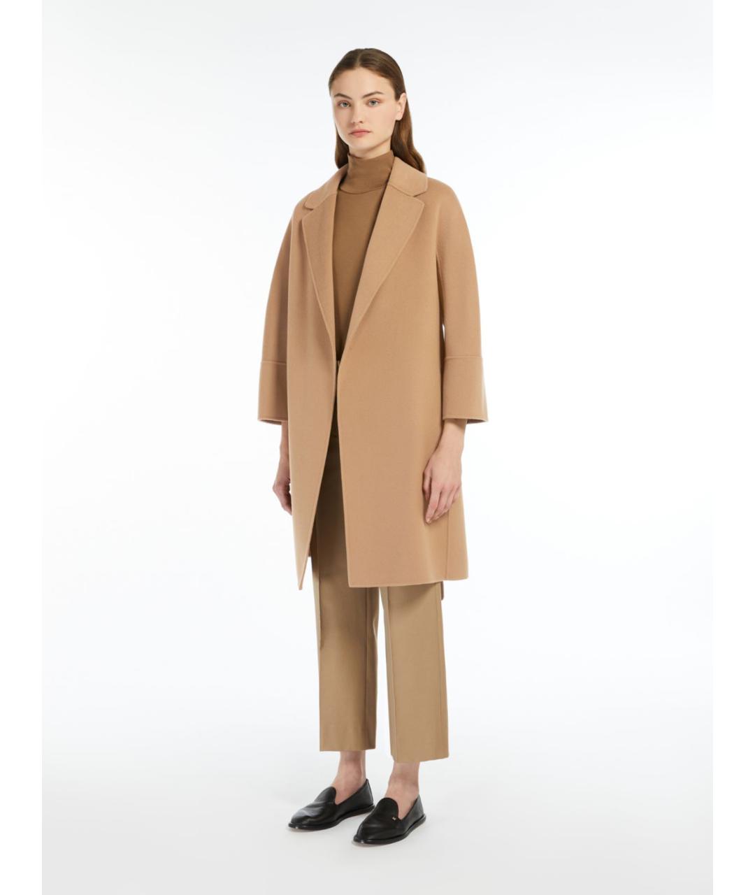 'S MAX MARA Бежевое шерстяное пальто, фото 2
