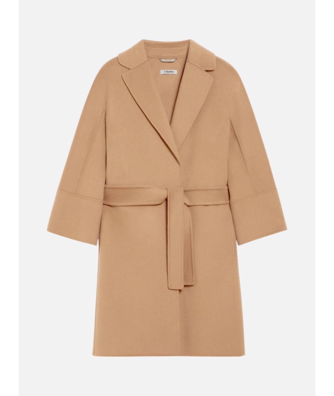'S MAX MARA Бежевое шерстяное пальто, фото 6