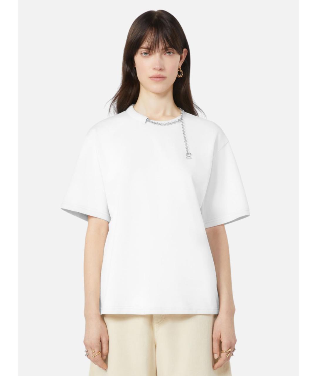 SPORTMAX Белая хлопковая футболка, фото 5