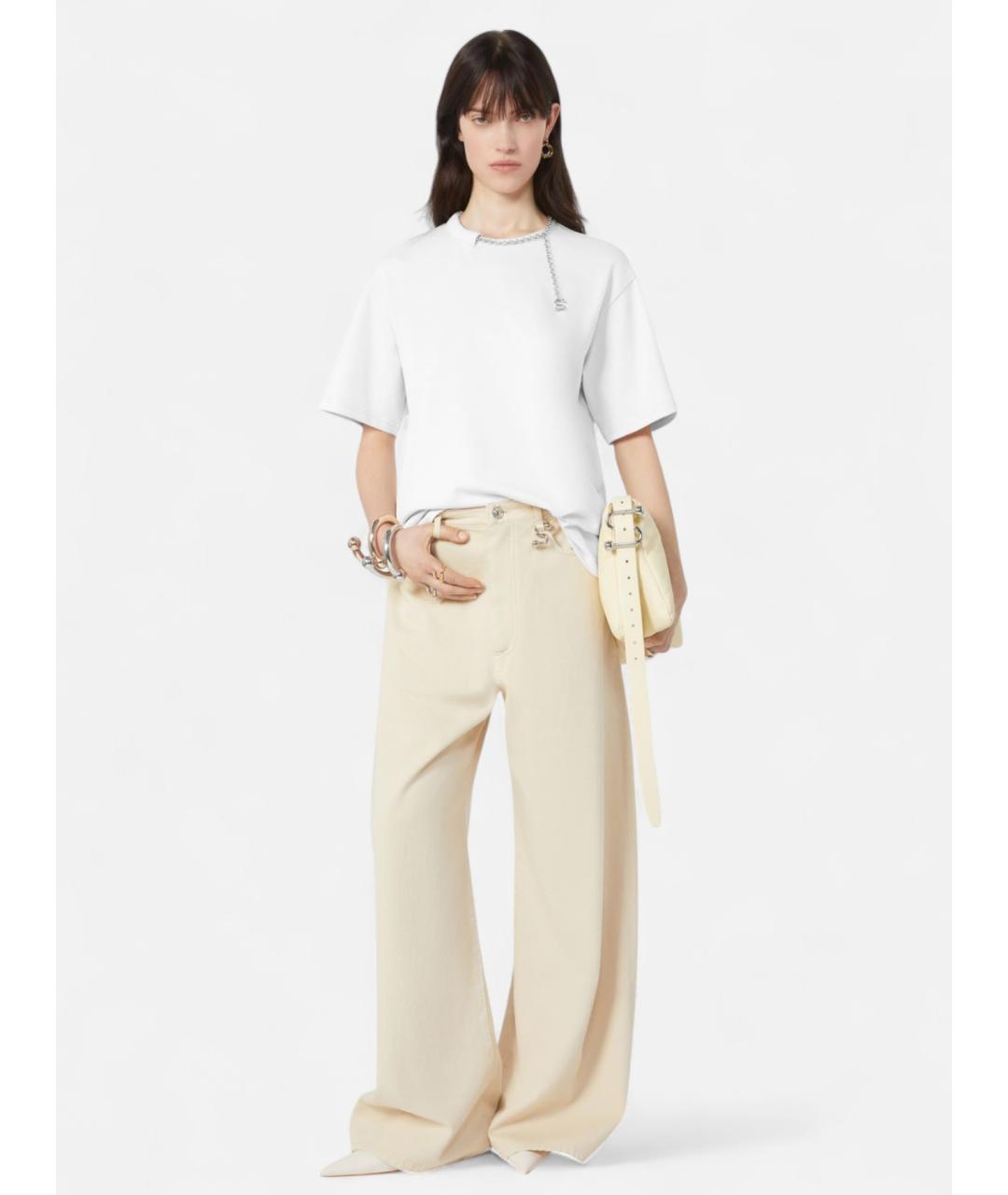 SPORTMAX Белая хлопковая футболка, фото 2