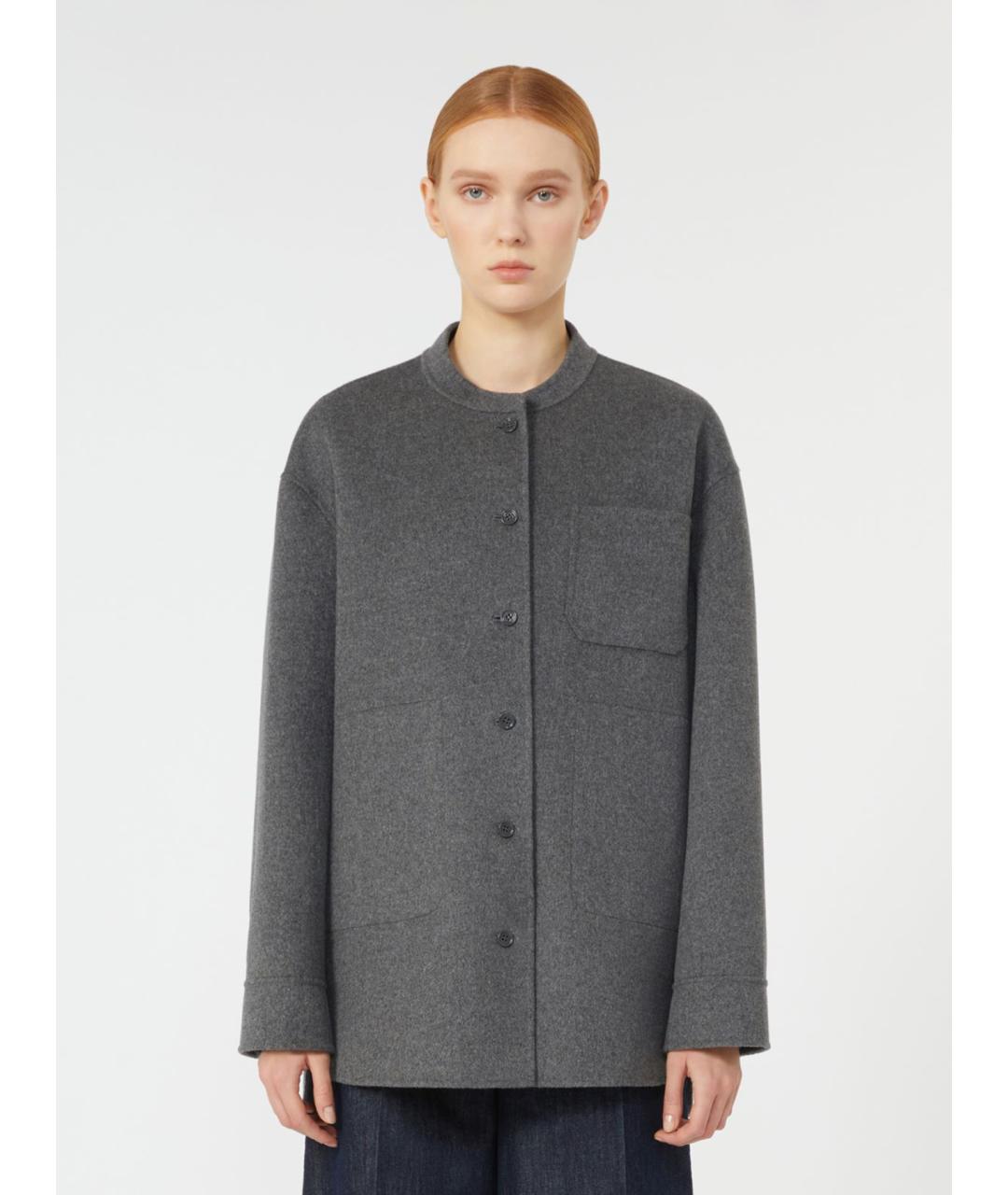 'S MAX MARA Серая шерстяная куртка, фото 4