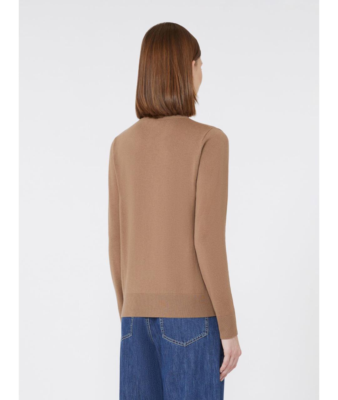 'S MAX MARA Коричневый шерстяной джемпер / свитер, фото 3