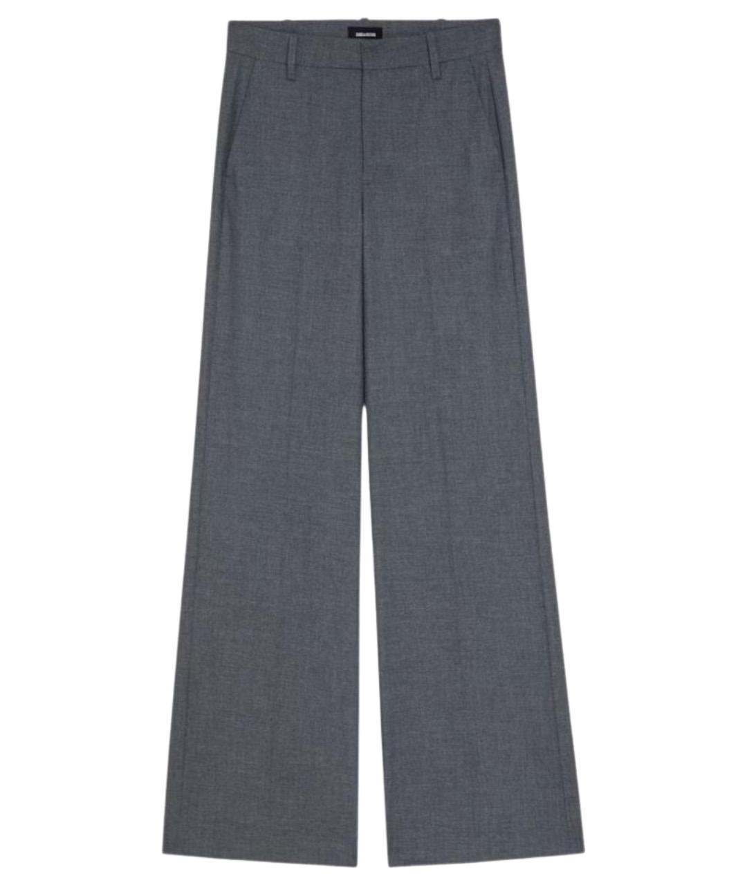 ZADIG & VOLTAIRE Серые полиэстеровые брюки широкие, фото 1
