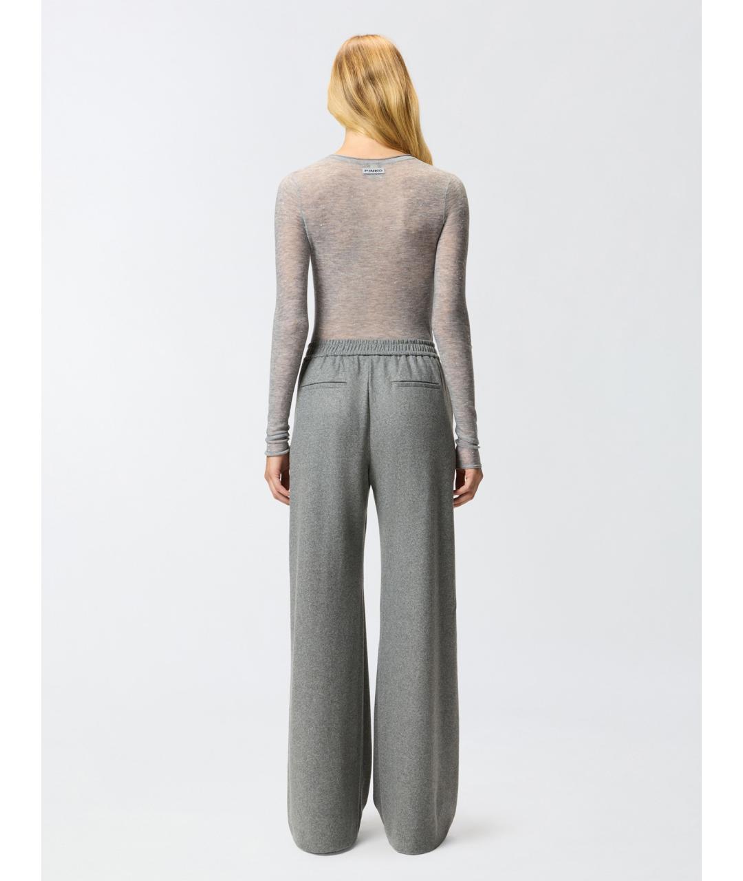 PINKO Серый шерстяной джемпер / свитер, фото 4