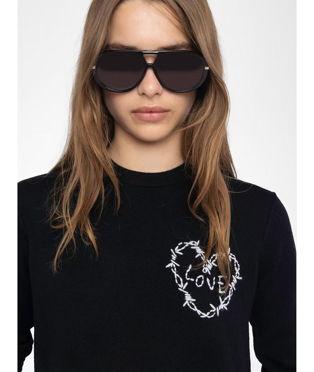 ZADIG & VOLTAIRE Черный шерстяной джемпер / свитер, фото 5