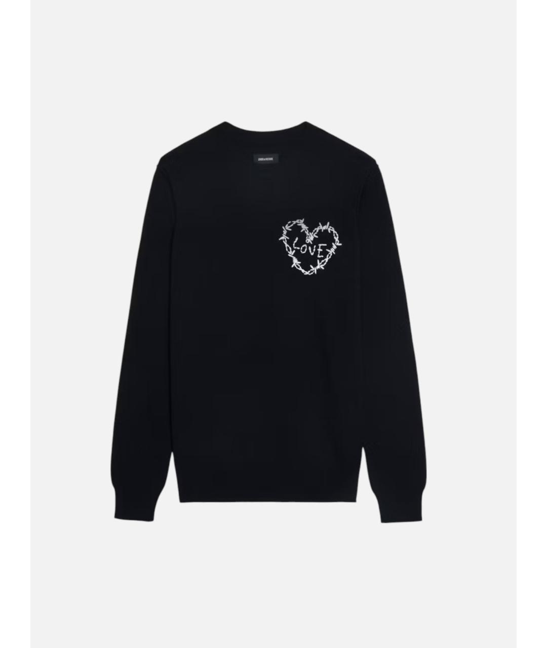 ZADIG & VOLTAIRE Черный шерстяной джемпер / свитер, фото 6