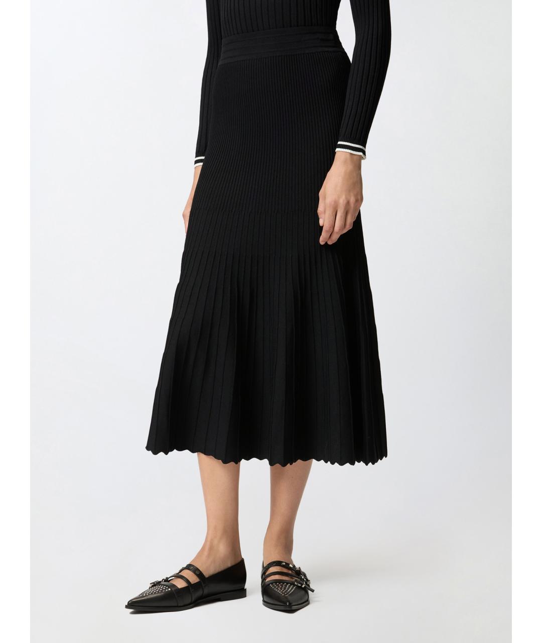 PINKO Черная полиамидовая юбка миди, фото 3