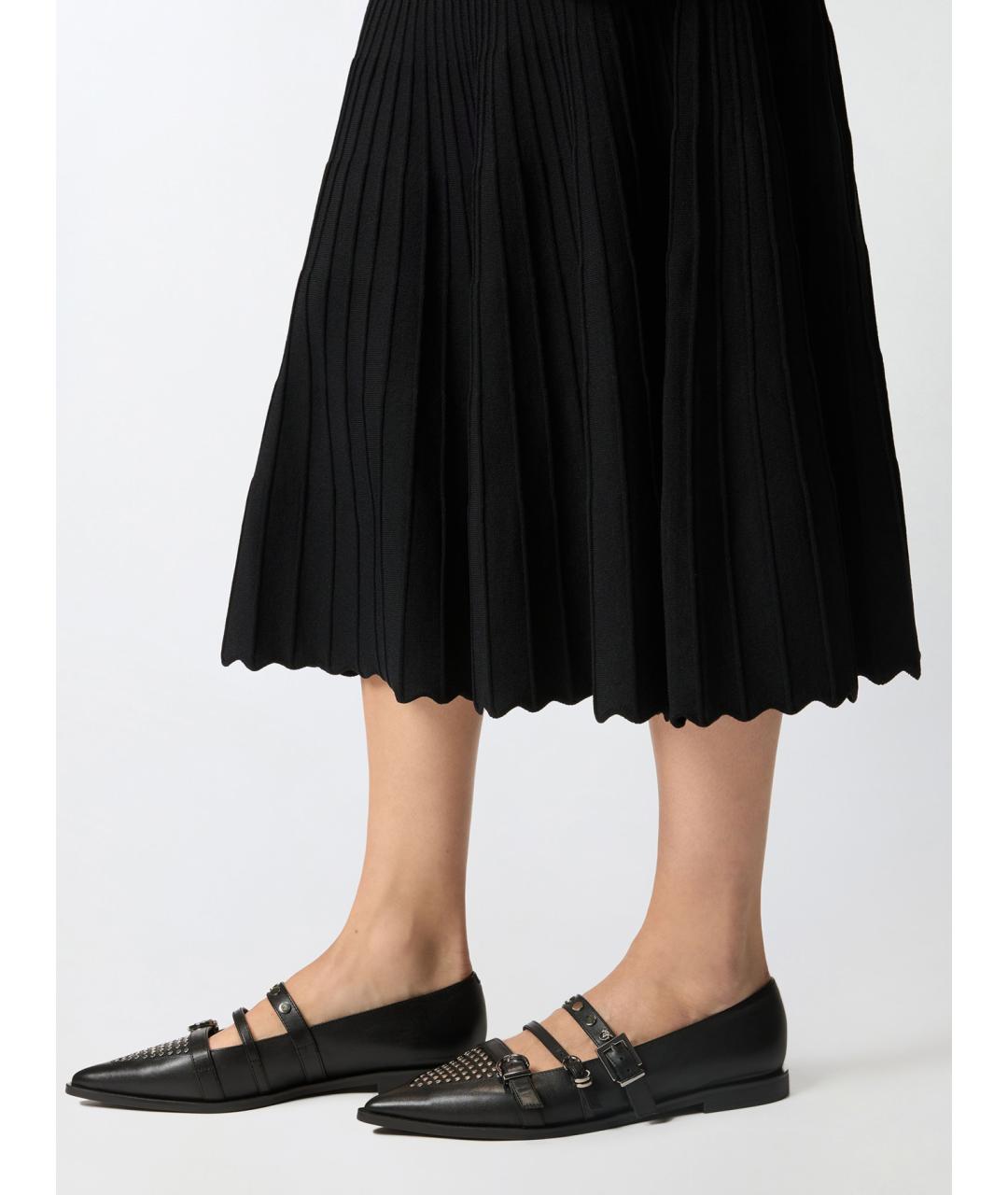 PINKO Черная полиамидовая юбка миди, фото 5