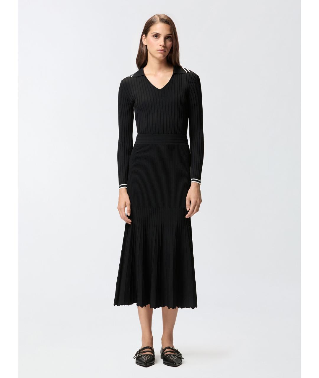 PINKO Черная полиамидовая юбка миди, фото 2