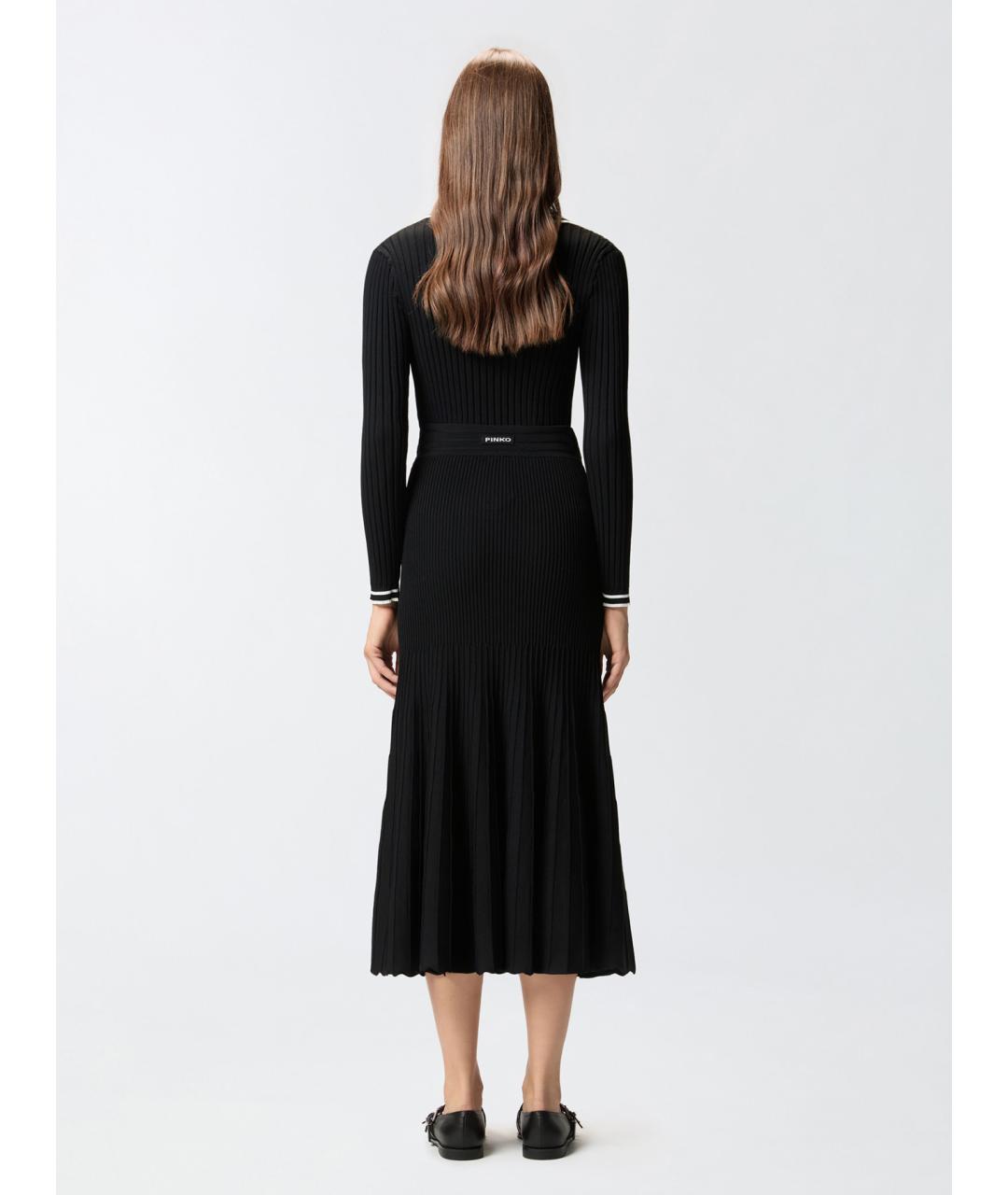 PINKO Черная полиамидовая юбка миди, фото 4