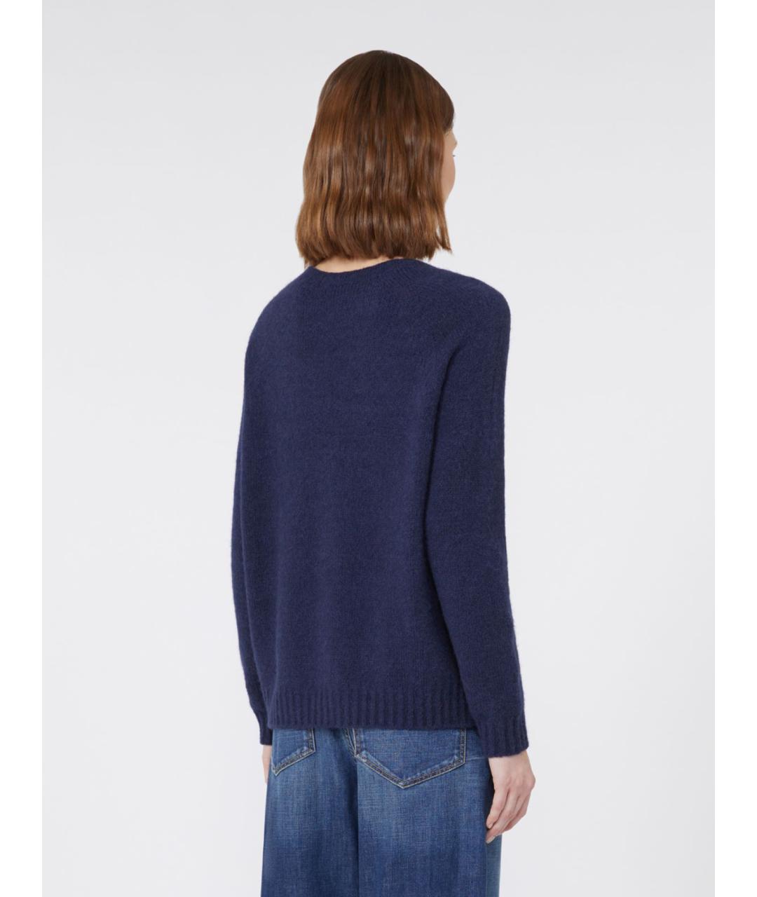 WEEKEND MAX MARA Синий шерстяной джемпер / свитер, фото 3