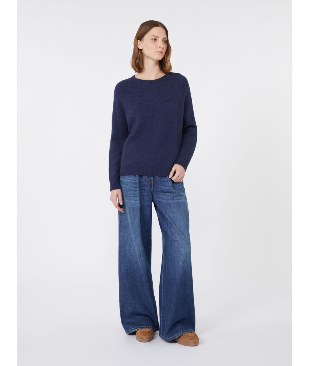 WEEKEND MAX MARA Синий шерстяной джемпер / свитер, фото 2