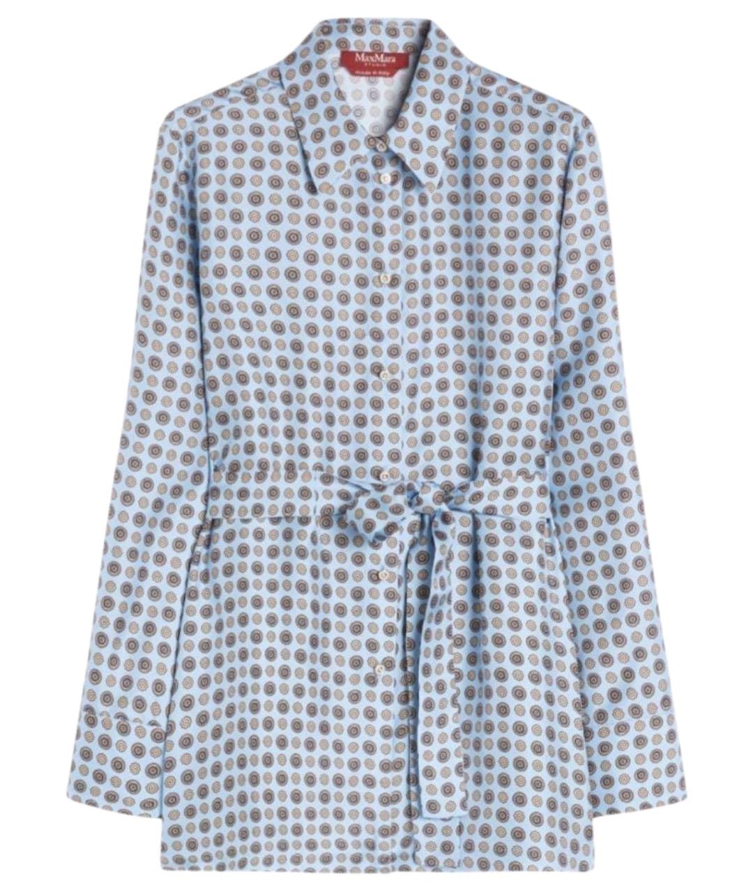 MAX MARA STUDIO Голубая шелковая блузы, фото 1