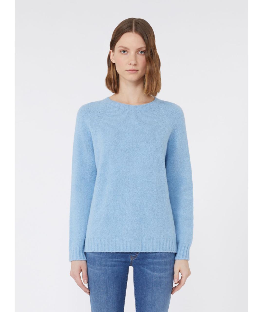 WEEKEND MAX MARA Голубой шерстяной джемпер / свитер, фото 4