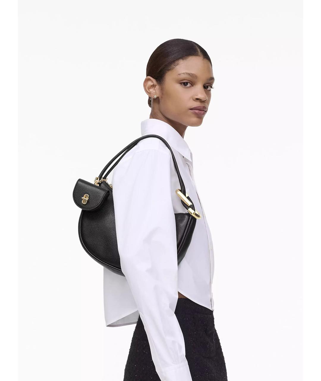 MARC JACOBS Черная кожаная сумка через плечо, фото 2