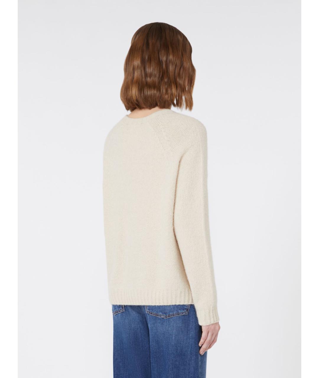WEEKEND MAX MARA Бежевый шерстяной джемпер / свитер, фото 3