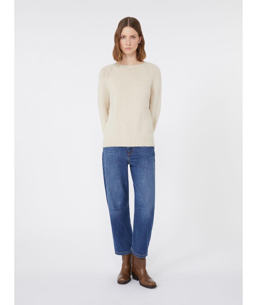 WEEKEND MAX MARA Бежевый шерстяной джемпер / свитер, фото 2