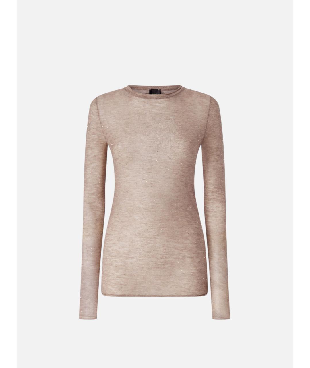 PINKO Бежевый шерстяной джемпер / свитер, фото 7