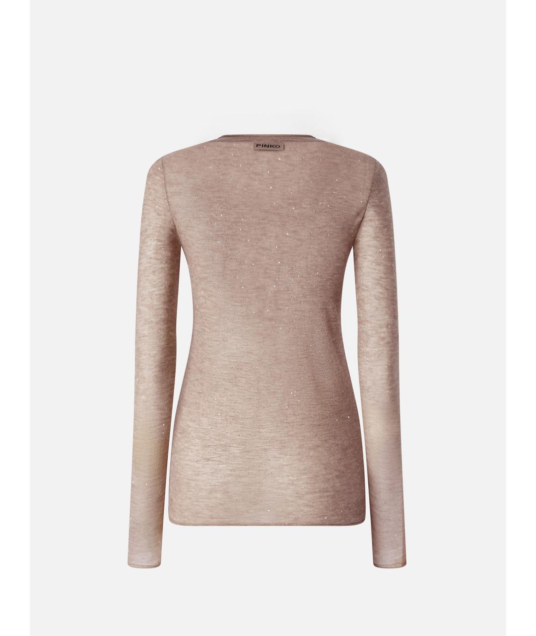 PINKO Бежевый шерстяной джемпер / свитер, фото 6