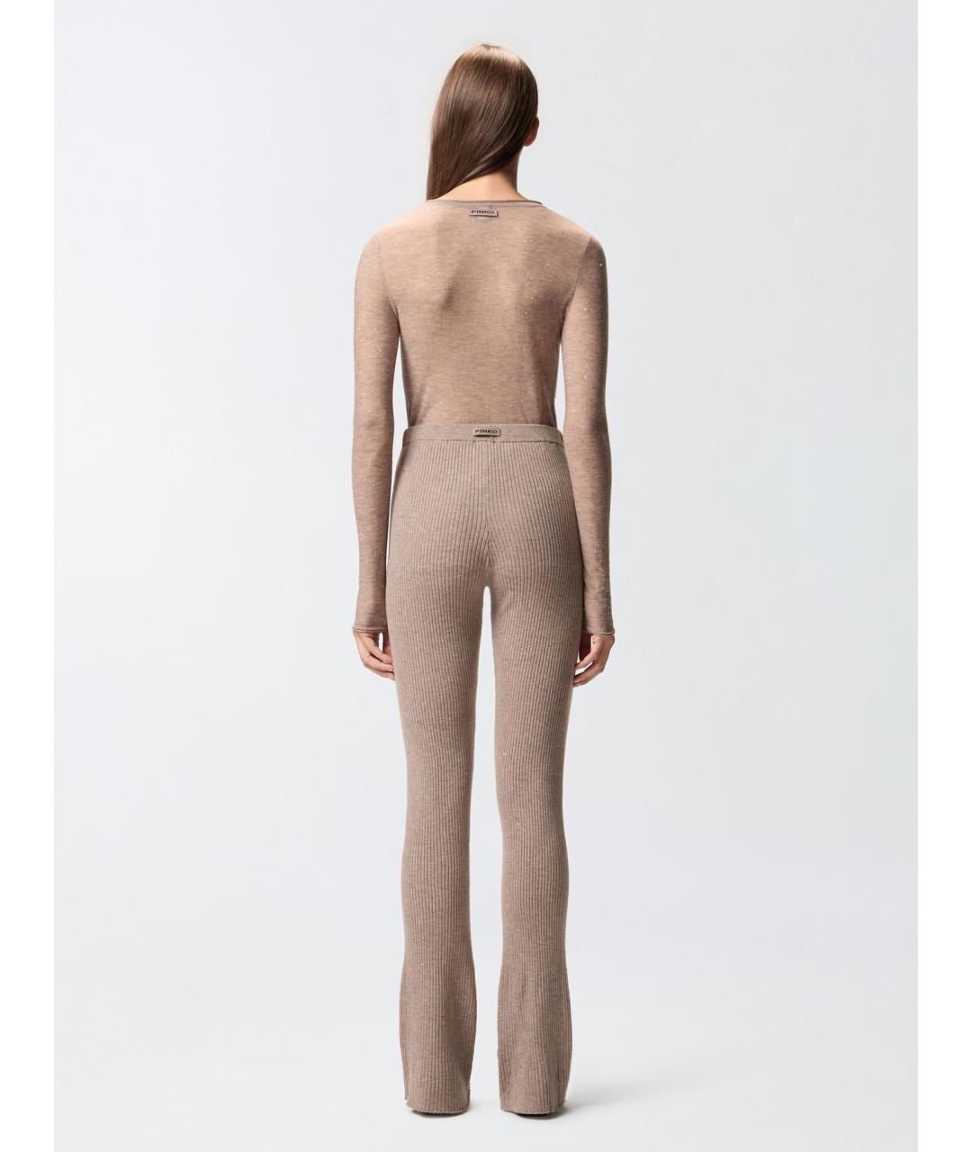 PINKO Бежевый шерстяной джемпер / свитер, фото 4