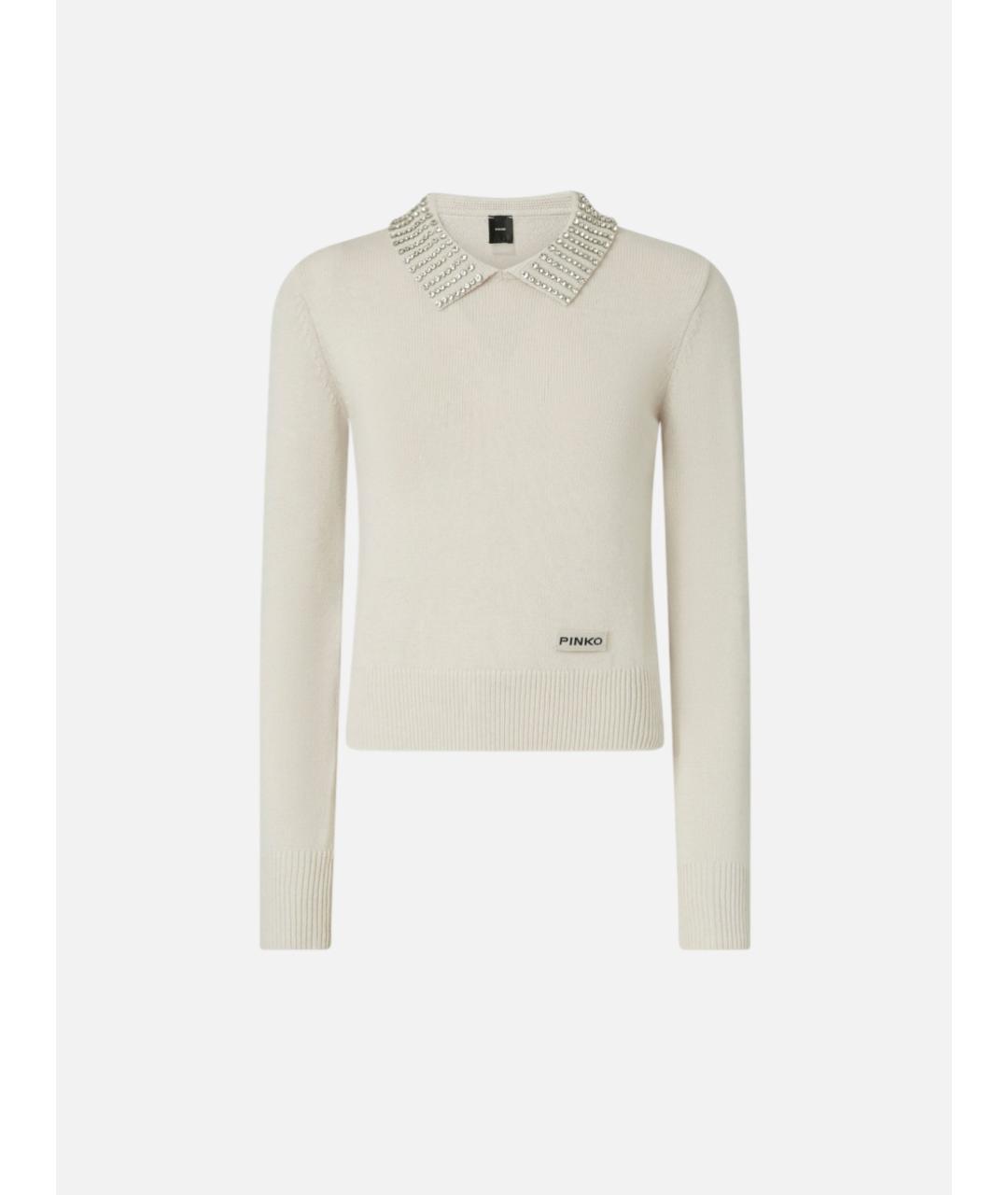 PINKO Белый полиамидовый джемпер / свитер, фото 7