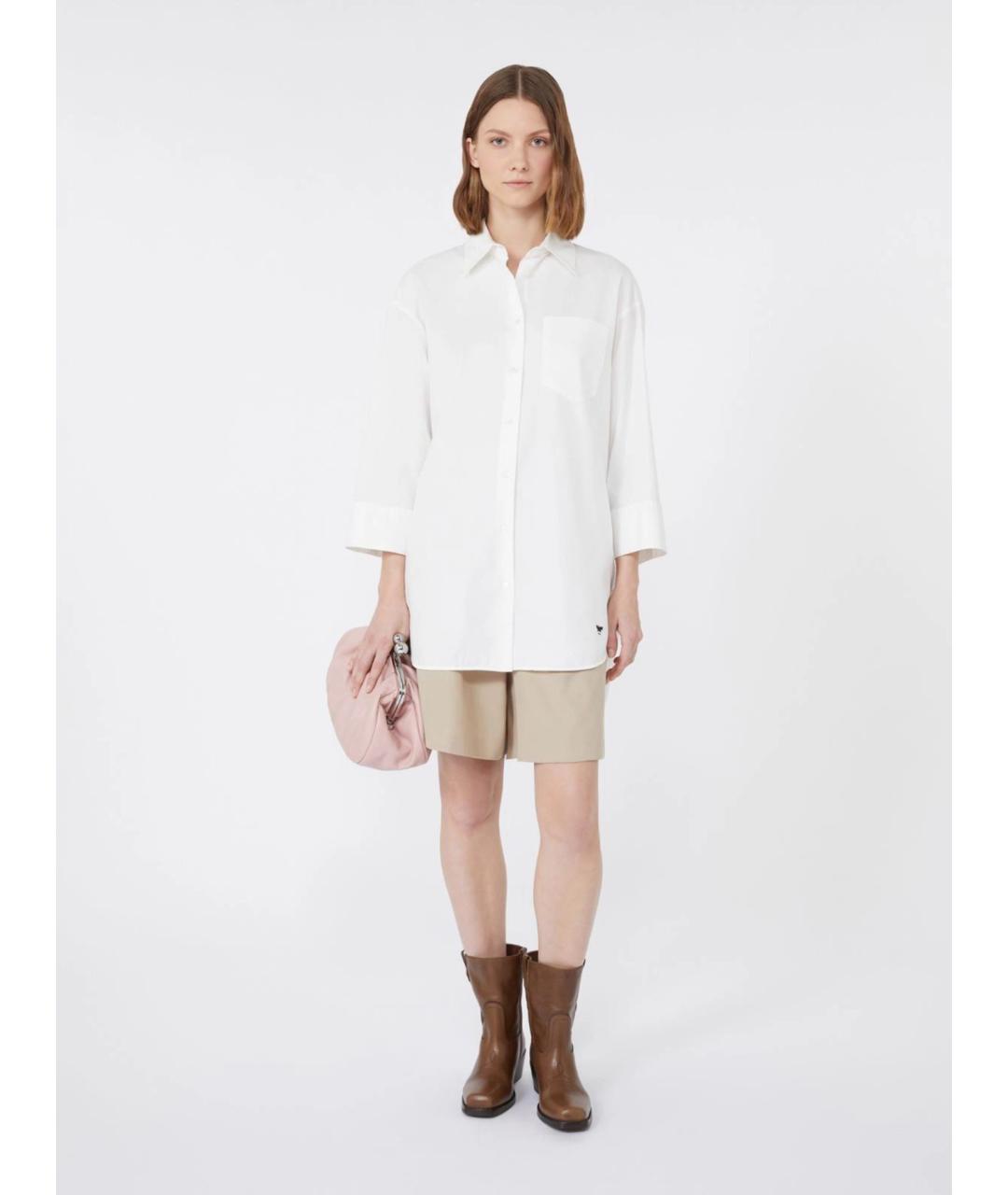 WEEKEND MAX MARA Белая хлопковая рубашка, фото 4