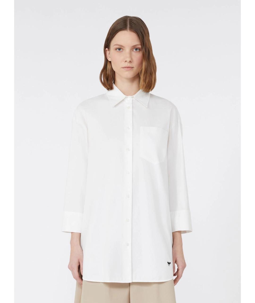 WEEKEND MAX MARA Белая хлопковая рубашка, фото 3