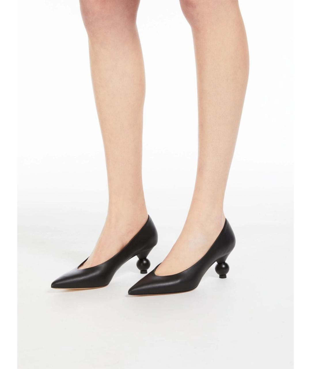 WEEKEND MAX MARA Черные кожаные туфли, фото 3