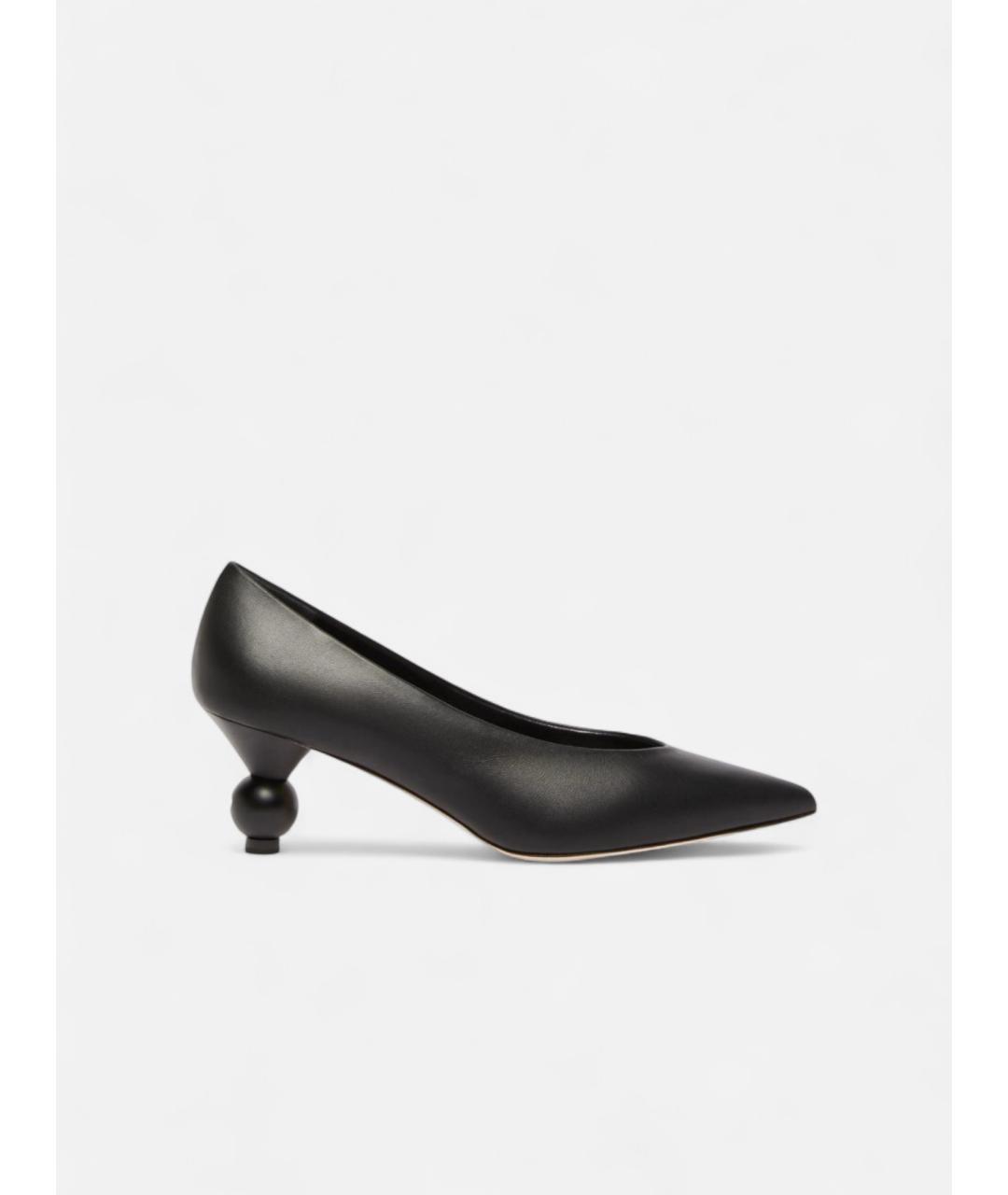 WEEKEND MAX MARA Черные кожаные туфли, фото 6