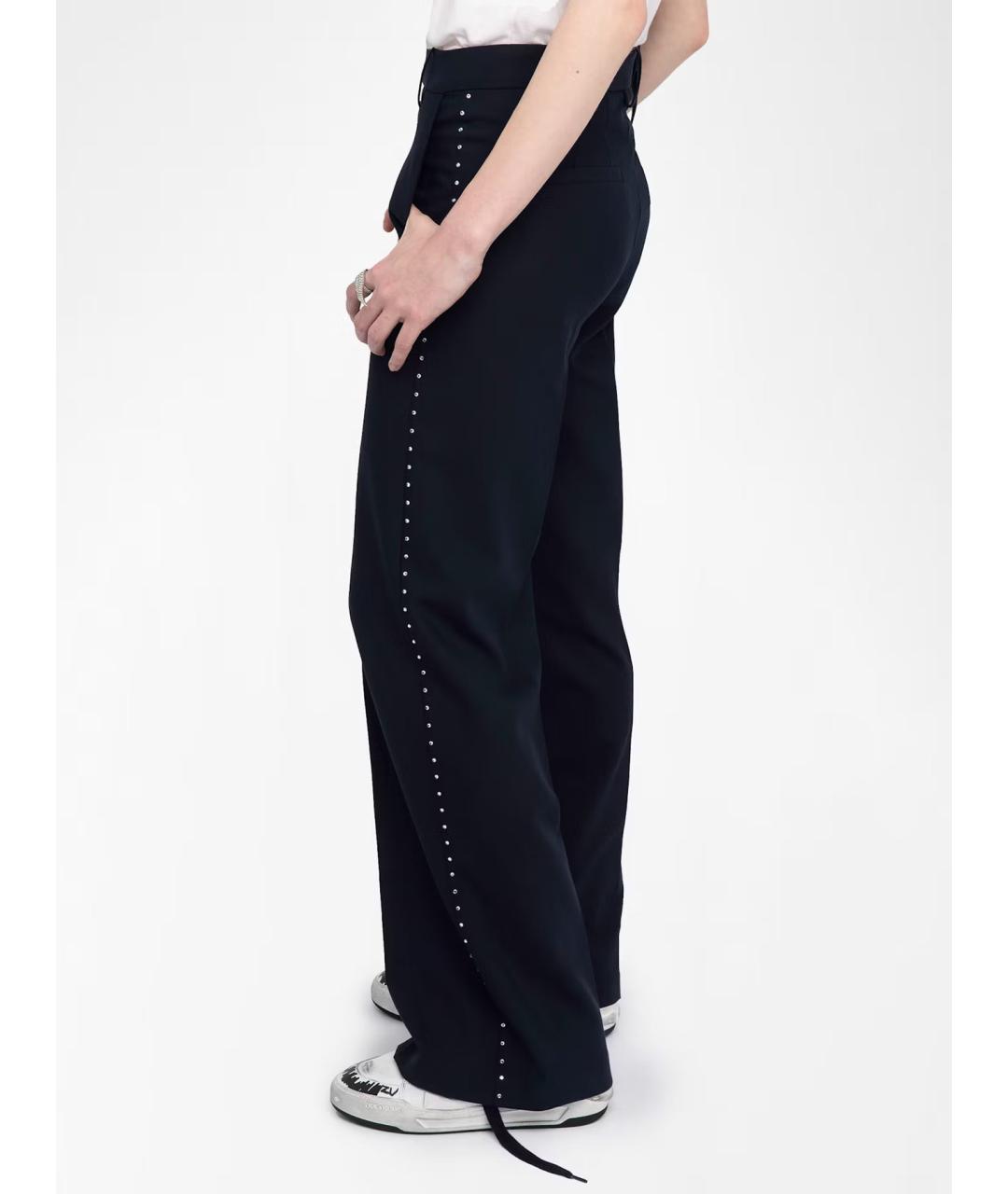 ZADIG & VOLTAIRE Черные полиэстеровые брюки широкие, фото 6