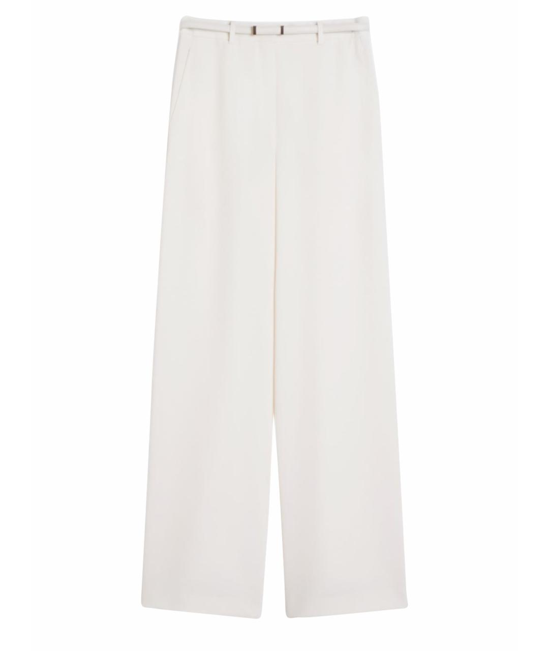 MAX MARA STUDIO Белые ацетатные брюки широкие, фото 1